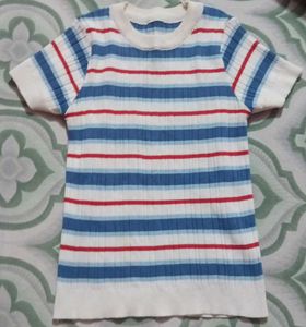 Striped Knit T-Shirt
