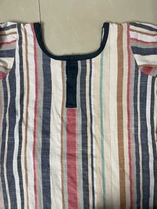 Striped Linen Top &amp; Pants Set