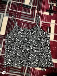 Black Flora Print Sorts And Top