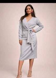 wrap grey dress