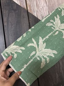 Green Palm Print Kurta cum dress