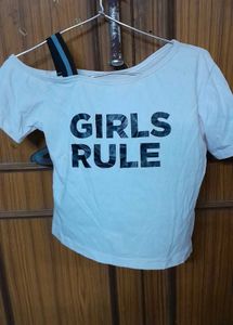 White 'GIRLS RULE' T-Shirt