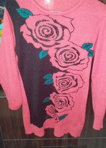 Pink Rose Knit Sweater