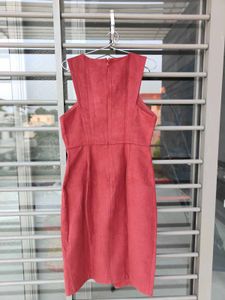 Chic Red Suede-Look Dress