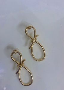 Gold Knot Drop Earrings