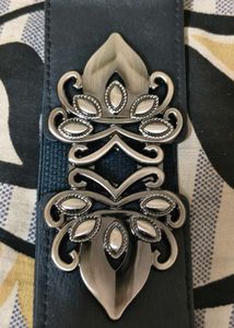 Elastic Belt with Ornate Buckle