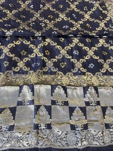 Pure Black Duppata With Banarasi Design