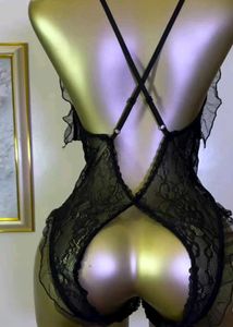 Black Lace Bow Bodysuit