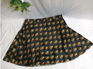 Black knee-length flared skirt