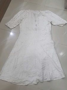 Elegant White Kurta with Sparkle