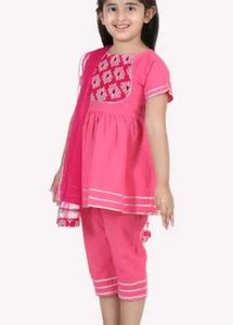 Rakhi- Pure Cotton Pink Girls Salwar Kameez