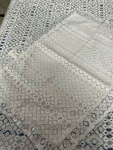 white lace crochet Bedsheet with pillow covers