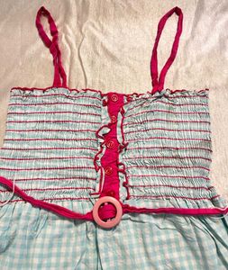 Cotton Candy Gingham Coquette Dress🍅