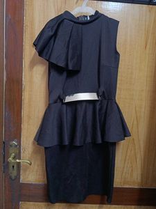 Stylish Black Peplum Dress