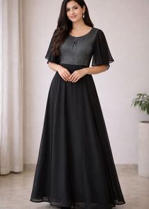 simple black A line dress