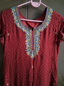 Elegant Maroon Kurta Set with Dupatta