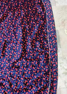 #Navy Blue Floral Print lhnga