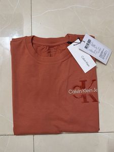 Calvin Klein Logo CK T-Shirt - Burnt Orange
