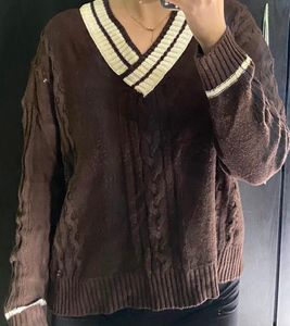 Brown V-Neck Sweater