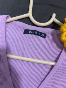 ZUDIO Lavender Cut-Out Bodycon Ribbed Mini Dress