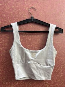 White Cropped Tank Top