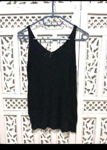 V-Neck Black Tank Top