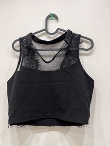 Chic Black Lace Crop Top - Nuon by Westside