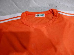 Orange T-Shirt with White Stripes