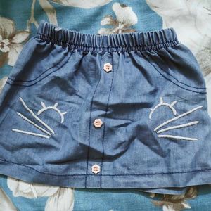 Cute Cat Denim Skirt for Baby girl