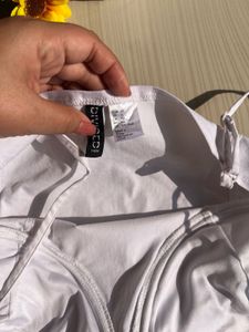 H&amp;M White Corset Style Cami Top