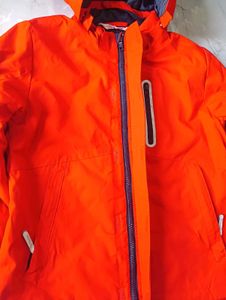 HandM Orange Fur Hooded Winter Coat