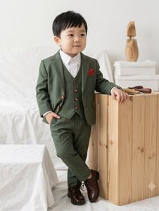 kids partywear Green Three-Piece Suit for Boys
