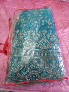 Teal Embellished Lehenga Skirt