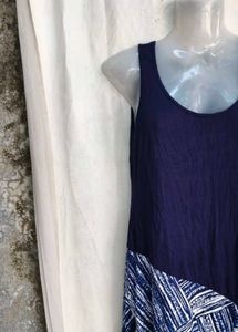 Navy Blue Print Dress