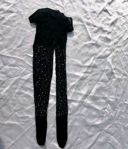 Rhinestone Black fishnet Stocking