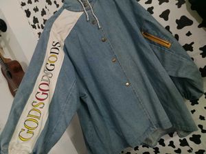 unisex Hooded Denim Jacket