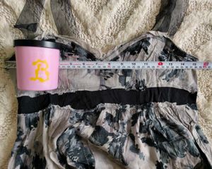 Floral Print Mini Dress with Tulle Straps