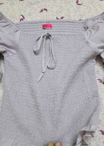 Lavender Smocked Square Neck Top