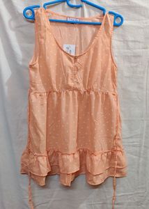 🆕 “Purple State” Peach Ruffled Top