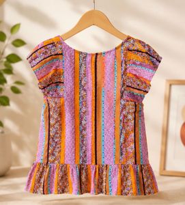 Boho Print Peplum Blouse
