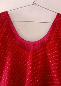 RED LEHERIYA KURTI