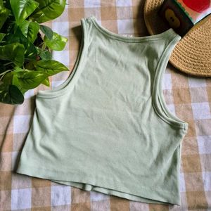 Light Green Ribbed Tank Top