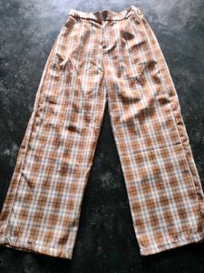 Checkered Wide Leg Pants