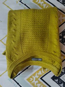 Cozy Mustard Yellow Knit Sweater,Size M