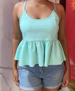 Mint Green Peplum Tank Top