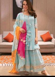 sky-blue sarara suit for women