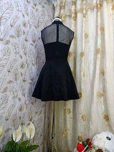 🖤Chic Black Sheer Neckline Fit and Flare Dress🖤