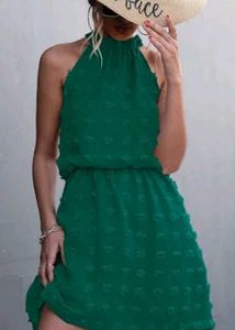 Emerald Green Halter Mini Dress