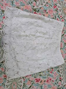 White Floral Lace Skirt