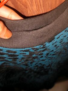 Blue &amp; Black Print Winter Long Sleeve Top